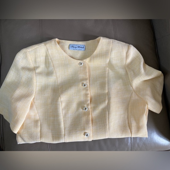💐vintage yellow short sleeve blazer - Picture 1 of 7
